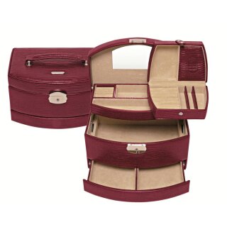 Windrose Schmuckkoffer Lezard in "rot"