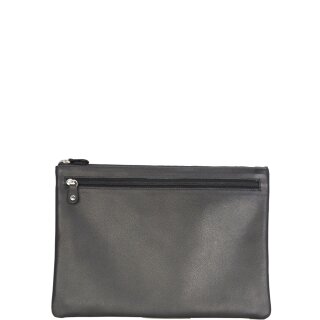 Banktasche aus Echtleder in schwarz