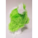 Quarz Tier-Fell-Mütze in grün/weiß