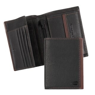 camel active YORK Leder-Geldbörse Hochformat in Schwarz/Braun 