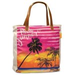 Fabrizio Strandtasche- Badetasche Shopper Tasche palme pink