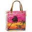Fabrizio Strandtasche- Badetasche Shopper Tasche palme pink